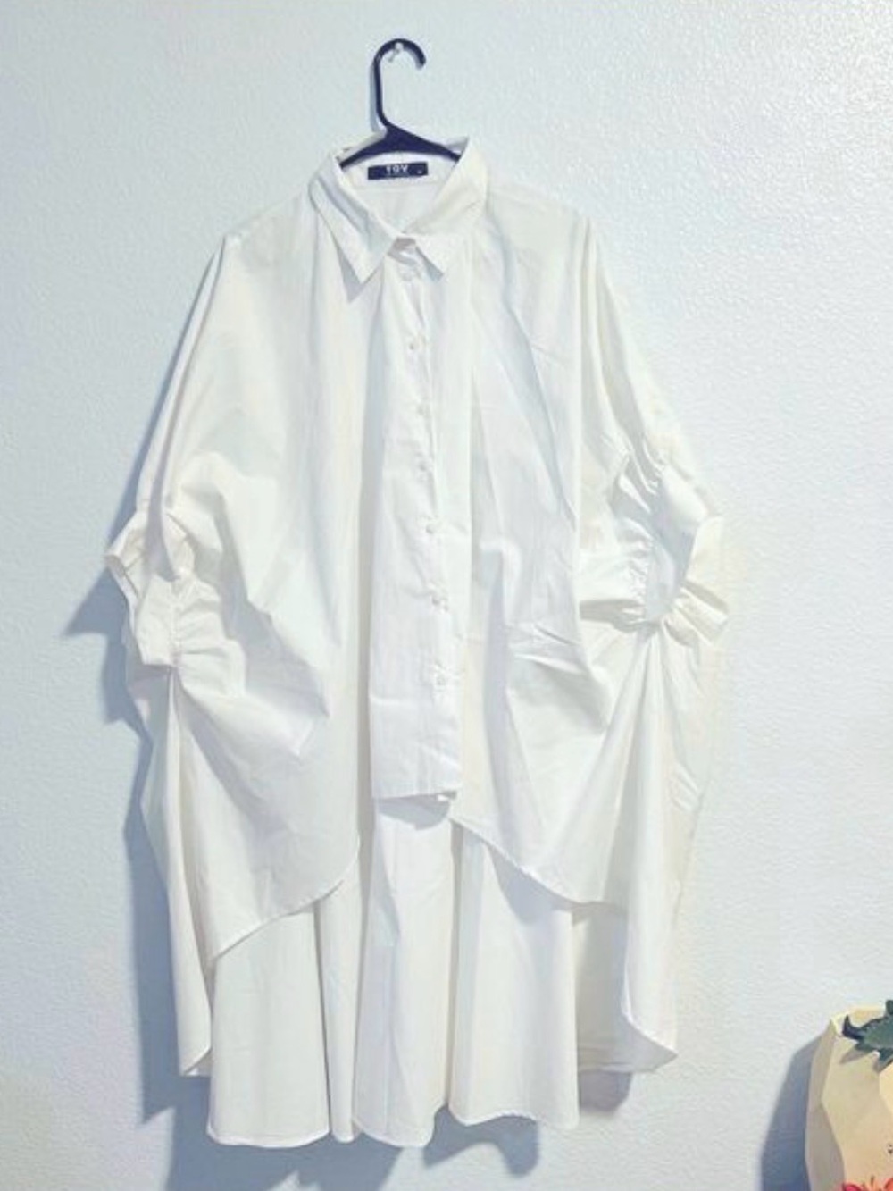 Crisp Oversized White High-Low Shirt Dress - Women